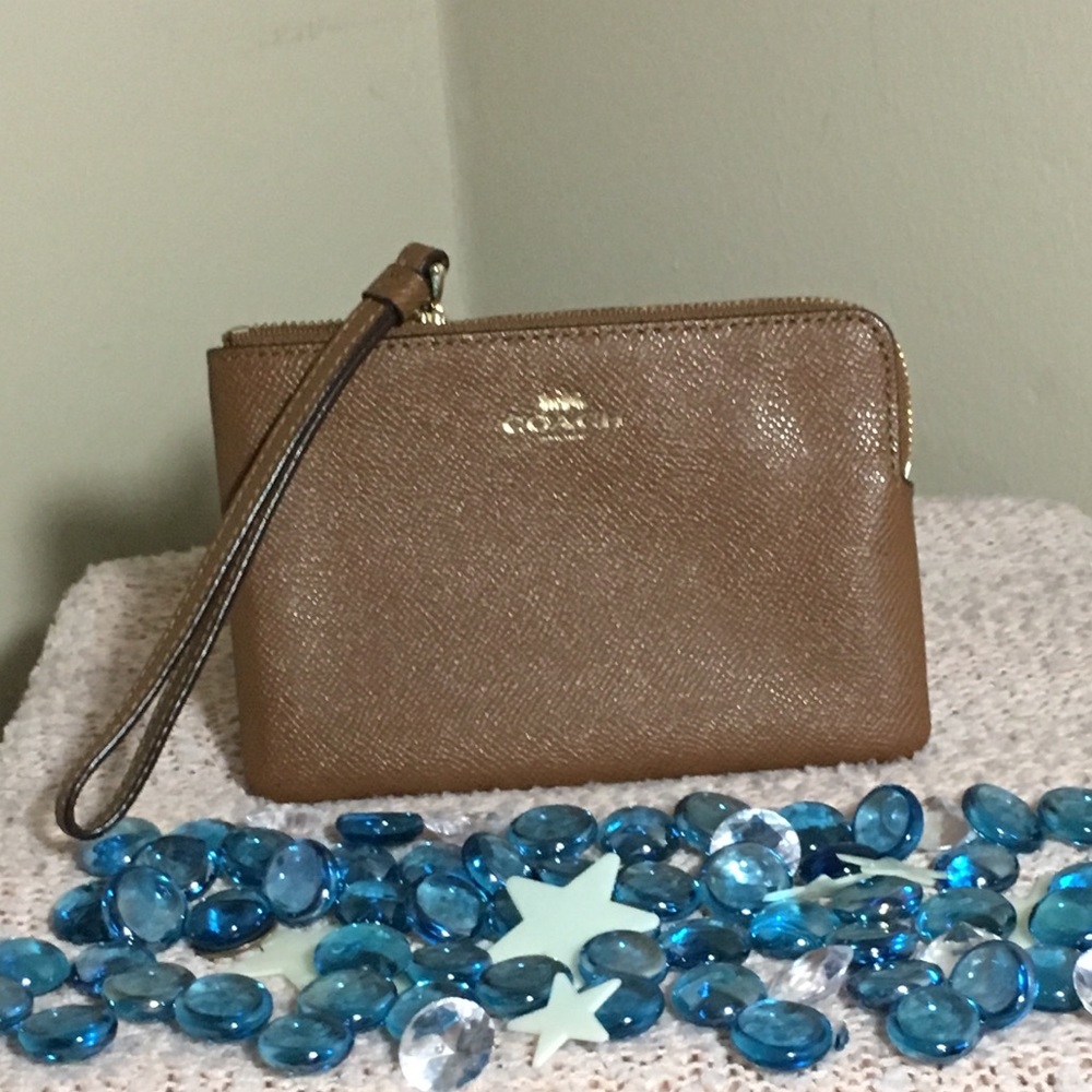 Coach tan wristlet